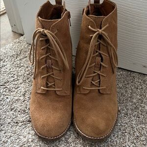 Lucky Brand Tan Suede Ankle Boots